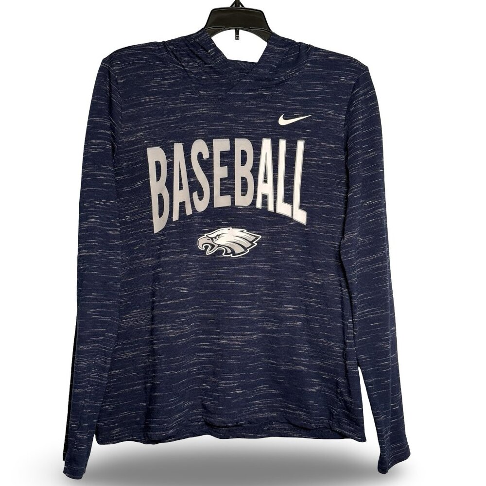 Nike DRI-FIT Hoodie Womens M Legend Veneer Navy Long Sleeve Baseball‎ Spell Out